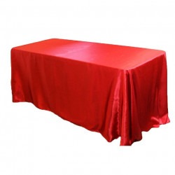 Red, Crimson Taffeta Floor Length Rectangle