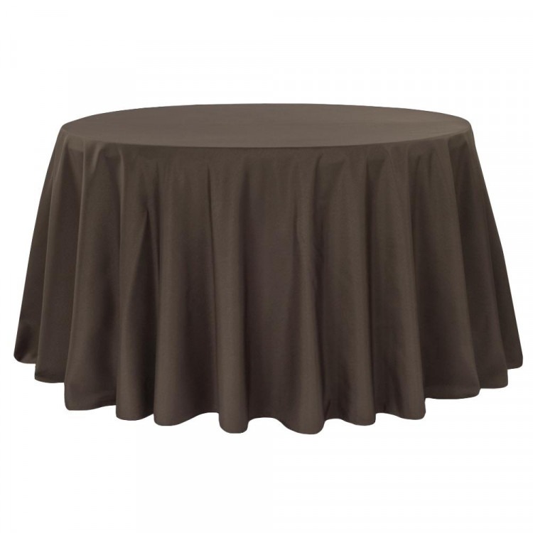 Brown, Taffeta Floor Length Round Tablecloths
