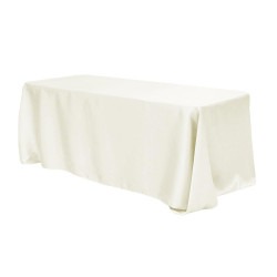 Ivory, Matte Satin Floor Length Rectangle Tablecloths