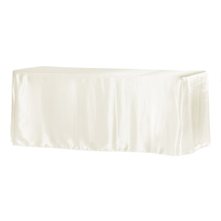 Ivory, Satin Floor Length Rectangle