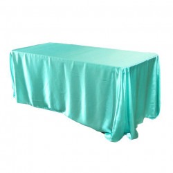 Blue, Tiffany Taffeta Floor Length Rectangle Tablecloths