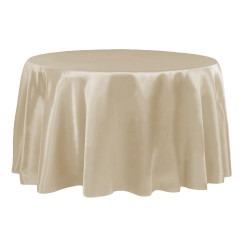 Champagne, Satin Floor Length Round Tablecloths