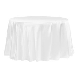 White, Satin Floor Length Round