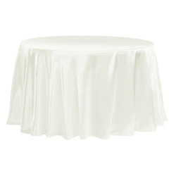 Ivory, Matte Satin Floor Length Round Tablecloths