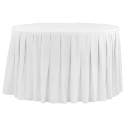 White Polyester Box Pleat Table Skirt