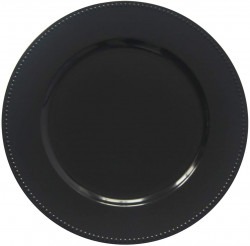 Black Beaded Charger Plate