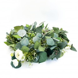 5' Greenery Garland with White Florals