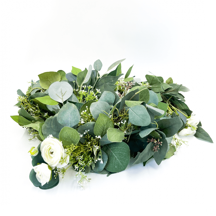 5' Greenery Garland with White Florals