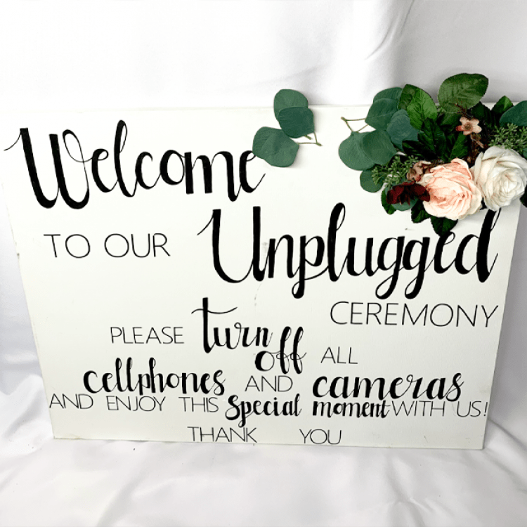 *Unplugged Ceremony Sign, Canvas