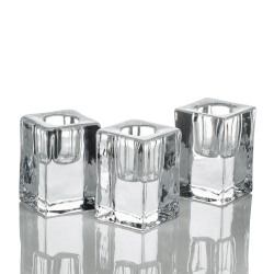 Clear Glass Taper Holder, Medium
