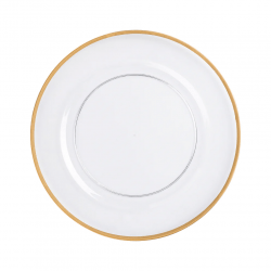 Gold Trim Acrylic Charger Plate