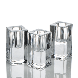 Clear Glass Taper Holder, Large