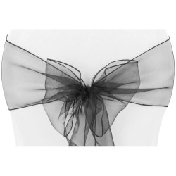 Black Organza Chair Sash
