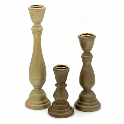 Gold Wood Taper Holder, Mini