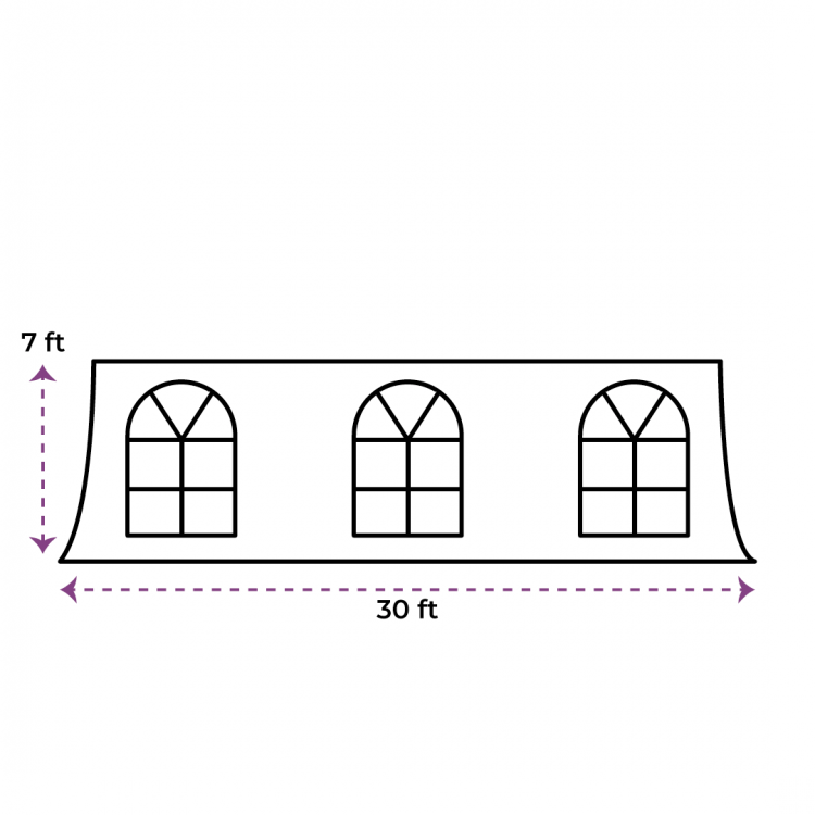 30' Window Tent Wall