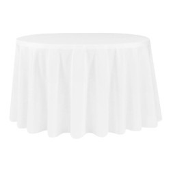 White, Polyester Floor Length Round