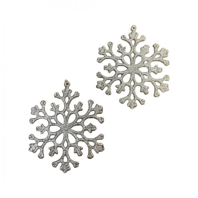Silver Sparkle Snowflake Ornament, Mini